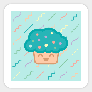 Cupcake Confetti Sticker